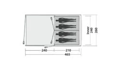 Easy Camp Galaxy 400 Rustic Green Tunneltent - 4 Personen -Online Camping Winkel 120391 galaxy 400 rustic green drawing floorplan3