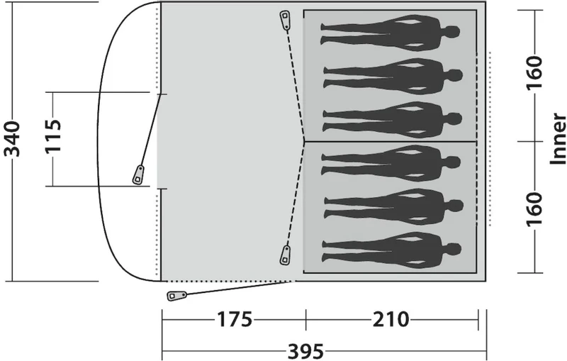 Easy Camp Edendale 600 Tunneltent 6 Persoons - Grijs 17 Easy Camp Edendale 600 Tunneltent 6 Persoons - Grijs - Afbeelding 15