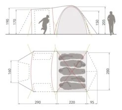 Vaude Campo Casa XT Koepeltent - 3/4 Persoons -Online Camping Winkel 14229 g
