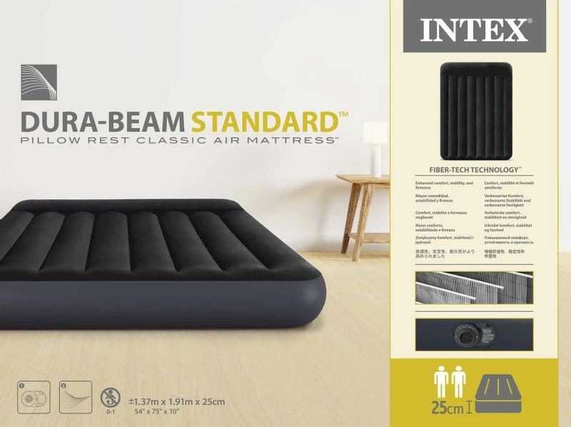Intex Classic Luchtbed - Tweepersoons - Ingebouwde Elektrische Pomp 10 Intex Classic Luchtbed - Tweepersoons - Ingebouwde Elektrische Pomp - Afbeelding 8