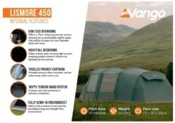 Vango Lismore 450 Tunneltent - 4 Persoons - Groen -Online Camping Winkel 1900 1783 lismore 450 package 4
