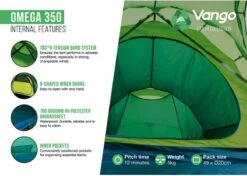 Vango Omega 350 Tunneltent - 3 Persoons - Groen -Online Camping Winkel 1900 1783 omega 350 6
