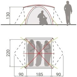 Vaude Campo Grande Koepeltent - 3-4 Persoons - Groen -Online Camping Winkel 1900 1883 14225 g 5