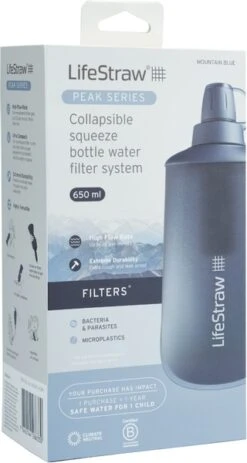 Lifestraw Peak Opvouwbare Waterfilter Fles - 650 Ml - Blauw -Online Camping Winkel 1900 1900 00104066 07