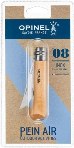 Opinel N°08 Inox RVS Zakmes -Online Camping Winkel 3123840004056 opinel no8 roestvrij blister resultaat