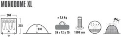 High Peak Monodome XL Koepeltent - 4 Persoons - Pearl -Online Camping Winkel 370 1200 4001690103121.pt01