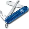 My First Victorinox Kinderzakmes - Blauw -Online Camping Winkel 7611160015389 victorinox my first transparant blauw uitgeklapt resultaat