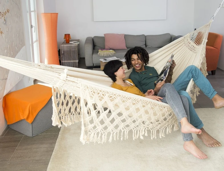 Amazonas Rio 2 Persoons Hangmat - Beige 7 Amazonas Rio 2 Persoons Hangmat - Beige - Afbeelding 5