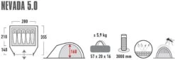 High Peak Nevada 5.0 Koepeltent Met Luifel - 5 Persoons -Online Camping Winkel 900 2483 4001690102094.pt01