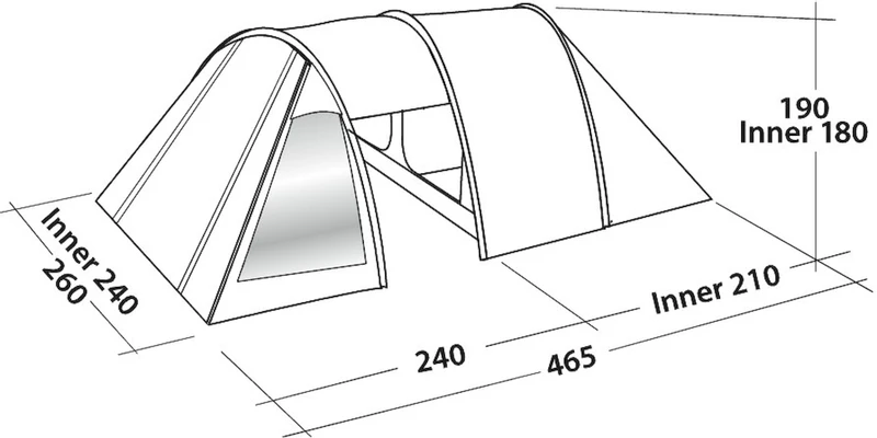 Easy Camp Galaxy 400 Steel Blue Tunneltent - 4 Personen 5 Easy Camp Galaxy 400 Steel Blue Tunneltent - 4 Personen - Afbeelding 3