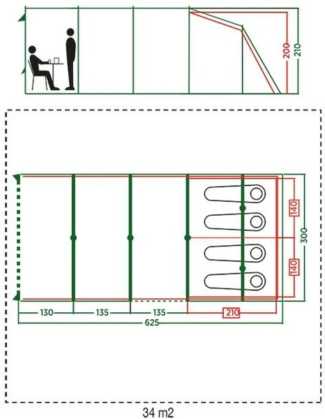 Coleman Vail Long Tunneltent - 4 Persoons 6 Coleman Vail Long Tunneltent - 4 Persoons - Afbeelding 4