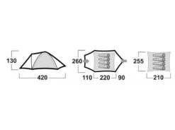 Husky Bizon Koepeltent - 4+ Persoons -Online Camping Winkel bizon afmetingen