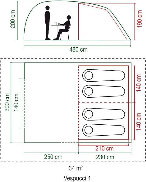 Coleman Vespucci 4 Tunneltent - 4 Persoons 10 Coleman Vespucci 4 Tunneltent - 4 Persoons - Afbeelding 8