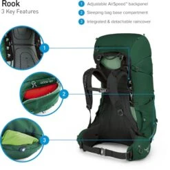 Osprey Rook Backpack - 65 Liter - Zwart -Online Camping Winkel osprey rook features